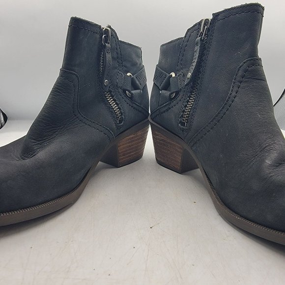 Teva Foxy Womens 7 Black Bootie Ankle Leather Zipper Walking Fashion 1008317 - Picture 3 of 12
